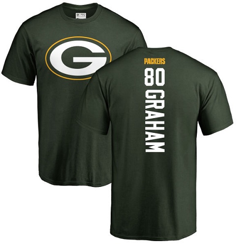 Men Green Bay Packers Green #80 Graham Jimmy Backer Nike NFL T Shirt->nfl t-shirts->Sports Accessory